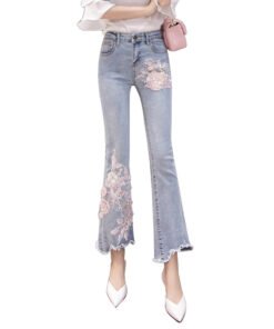 Korean spring and autumn three-dimensional flower jeans | 1080 - Image 5
