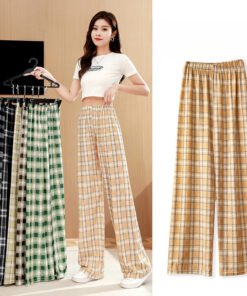 high waist drape loose straight casual slim loose wide leg pants | 1050