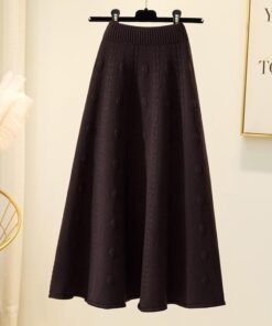Alternative view of knitted skirt for women 2024 autumn and winter mid-length jacquard temperament | 1052
