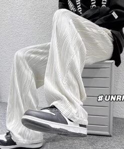 High-end pants men's spring high street ins trend white casual pants | 1056 - Image 6
