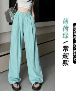Yamamoto pants ice silk high waist drape casual wide leg pants  | 1045 - Image 32