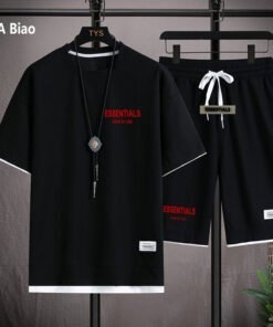 FEAR OF GOD DOUBLE LINE ESSENTIALS WAFFLE T SHORTS TWO-PIECE SET MEN'S SUMMER NEW STYLE WHOLESALE | 1015 - Image 82