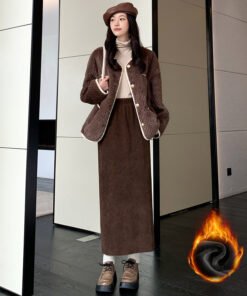 women's autumn and winter thickened knitted hip skirt mid-length back slit lazy style long skirt | 1044 - Image 48