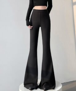 Korean style high waist slim drape flared pants OL professional suit pants | 1078 - Image 11