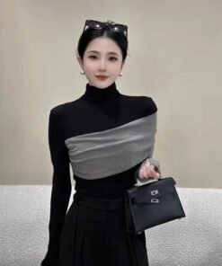 half-high collar tops slim fit  | 1075 - Image 6