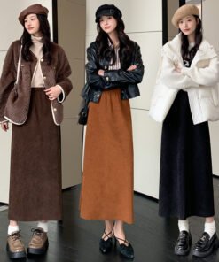 Alternative view of women's autumn and winter thickened knitted hip skirt mid-length back slit lazy style long skirt | 1044