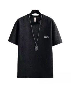 trendy all-match solid color casual short-sleeved T-shirt waffle top Korean style | 1054 - Image 5