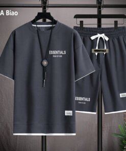 FEAR OF GOD DOUBLE LINE ESSENTIALS WAFFLE T SHORTS TWO-PIECE SET MEN'S SUMMER NEW STYLE WHOLESALE | 1015 - Image 61