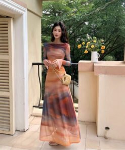 light mature royal sister style all kinds of sexy swing collar dress slim waist long skirt | 1038
