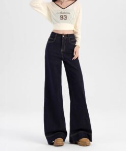 Korean straight jeans women's spring and autumn new high waist jeans | 1046 - Image 7
