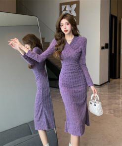 Alternative view of Real Shot Cost-Effective Sexy V-neck Waist-Controlled Slimming Feminine Lace Fishtail Skirt Mid-Length Underwear Dress | 1013