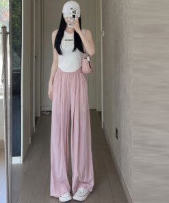 Yamamoto pants ice silk high waist drape casual wide leg pants  | 1045 - Image 22