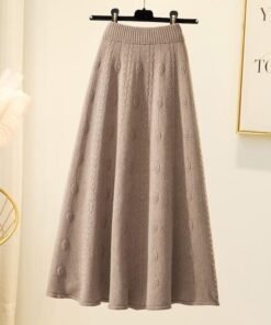 knitted skirt for women 2024 autumn and winter mid-length jacquard temperament | 1052 - Image 31