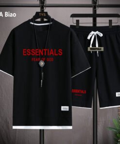 FEAR OF GOD DOUBLE LINE ESSENTIALS WAFFLE T SHORTS TWO-PIECE SET MEN'S SUMMER NEW STYLE WHOLESALE | 1015 - Image 40