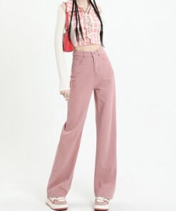 new style high waist slim loose straight drape mopping narrow wide leg pants | 1048 - Image 3