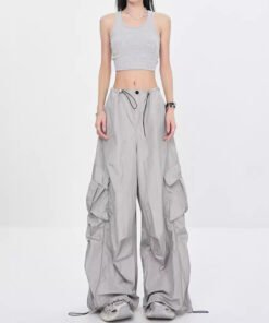 drawstring quick-drying pleated loose casual design thin  | 1049