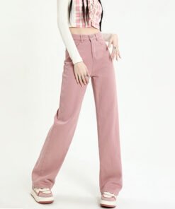 new style high waist slim loose straight drape mopping narrow wide leg pants | 1048 - Image 4