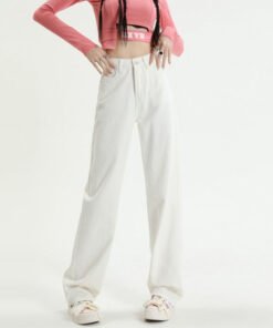 new style high waist slim loose straight drape mopping narrow wide leg pants | 1048 - Image 14