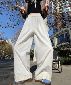 Versatile lace wide-leg pants for women | 1085 - Image 23