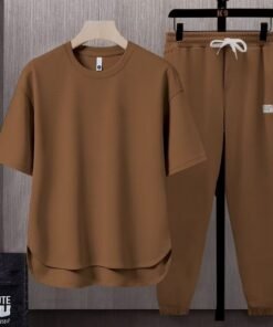 solid color men's T-shirt Japanese trend ins short-sleeved trousers two-piece suit | 1023 - Image 27
