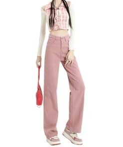 new style high waist slim loose straight drape mopping narrow wide leg pants | 1048 - Image 5