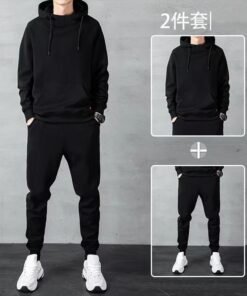casual sports suit men's loose large size cardigan sweater daily simple zipper suit two-piece trousers | 1024 - Image 17