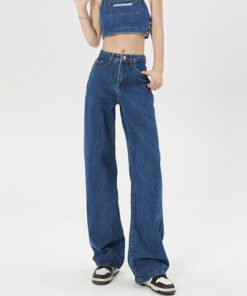 new style high waist slim loose straight drape mopping narrow wide leg pants | 1048 - Image 40