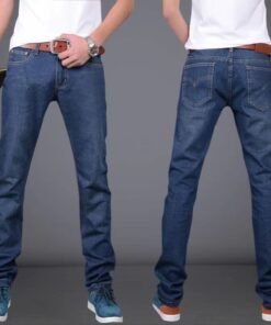 men's jeans business stretch pants casual versatile men's wear mid-waist loose  | 1036 - Image 4