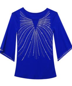 hollow hot diamond versatile slim three-quarter sleeve | 1062 - Image 5