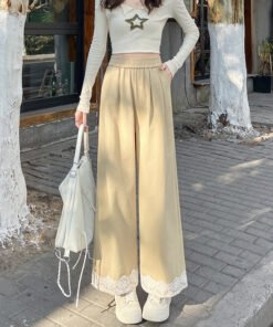 Versatile lace wide-leg pants for women | 1085 - Image 16