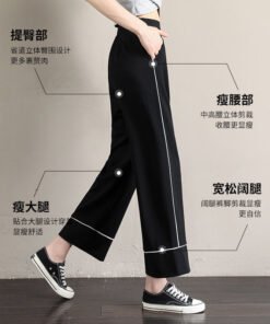 " Real shot shorts women's high waist summer wide leg 5-point pants" | 1077 - Image 4