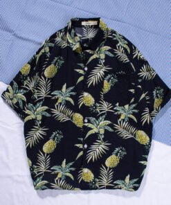 men's beach shirt surfing coconut tree short-sleeved floral shirt cotton | 1034 - Image 7