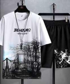 ice silk suit ins casual summer versatile teen men's loose T-shirt | 1017 - Image 68