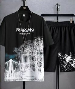 ice silk suit ins casual summer versatile teen men's loose T-shirt | 1017 - Image 74