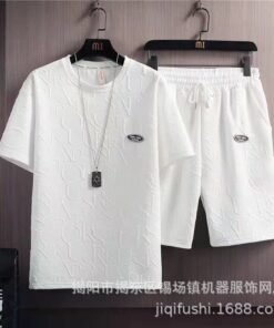 trendy all-match solid color casual short-sleeved T-shirt waffle top Korean style | 1054 - Image 11