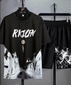 ice silk suit ins casual summer versatile teen men's loose T-shirt | 1017 - Image 60