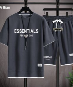 FEAR OF GOD DOUBLE LINE ESSENTIALS WAFFLE T SHORTS TWO-PIECE SET MEN'S SUMMER NEW STYLE WHOLESALE | 1015 - Image 20