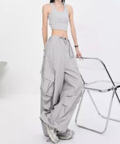 drawstring quick-drying pleated loose casual design thin  | 1049 - Image 3