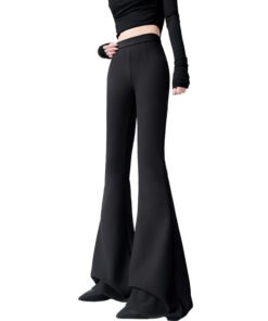 Korean style high waist slim drape flared pants OL professional suit pants | 1078 - Image 5