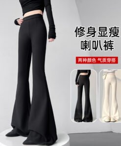 Korean style high waist slim drape flared pants OL professional suit pants | 1078 - Image 4