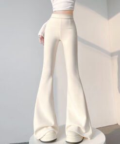 Korean style high waist slim drape flared pants OL professional suit pants | 1078 - Image 6
