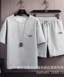 trendy all-match solid color casual short-sleeved T-shirt waffle top Korean style | 1054 - Image 16