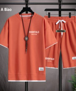FEAR OF GOD DOUBLE LINE ESSENTIALS WAFFLE T SHORTS TWO-PIECE SET MEN'S SUMMER NEW STYLE WHOLESALE | 1015 - Image 77