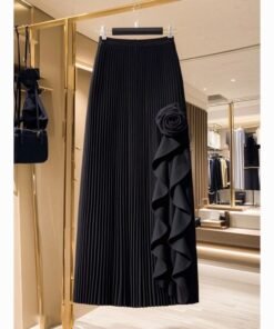 women 2024 autumn and winter new high waist slim milky white mid-length skirt Frech style |1043 - Image 7