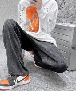 High-end pants men's spring high street ins trend white casual pants | 1056 - Image 4