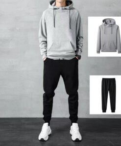 casual sports suit men's loose large size cardigan sweater daily simple zipper suit two-piece trousers | 1024 - Image 24