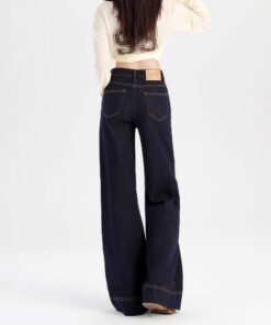 Korean straight jeans women's spring and autumn new high waist jeans | 1046