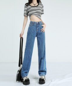 new style high waist slim loose straight drape mopping narrow wide leg pants | 1048 - Image 34