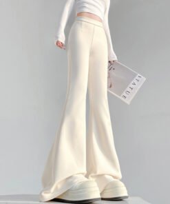 Alternative view of Korean style high waist slim drape flared pants OL professional suit pants | 1078