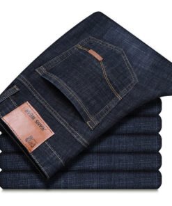 men's jeans business stretch pants casual versatile men's wear mid-waist loose  | 1036 - Image 21